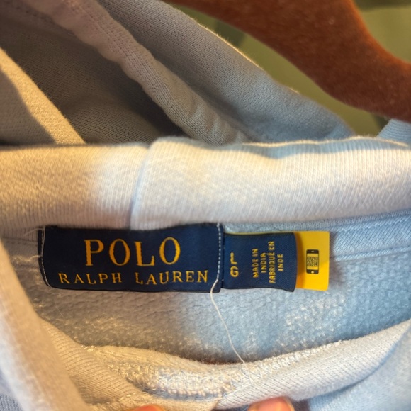 Ralph Lauren Sky Blue RL Men's FleeceHoodie - Picture 3 of 4